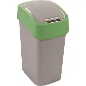 Curver Poubelle "FLIP BIN" 9L Argent/vert
