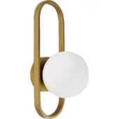 Beliani Applique en métal doré abat-jour en verre opaque forme géométrique style moderne salon chambre à coucher