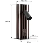 LUCANDE Applique Murale , Tiron, dimmable, Bois, Salon / séjour, Bois, Moderne