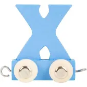 Small Foot - Train de lettres en bois bleu - X - 12 pièces