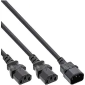 InLine 16657L câble électrique Noir 5 m Coupleur C14 Coupleur 2 x C13