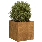 vidaXL Jardinière rouillé 40x40x40 cm acier inoxydable
