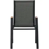Ebuy24 Nadine chaise de jardin avec accoudoirs empilable noir.