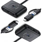 UGREEN Hub Usb 3.0 + Usb-C 3.1 4-Ports, Otg Cr113 (Noir)