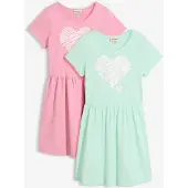Bonprix Lot de 2 robes en jersey 100% coton