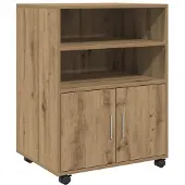 vidaXL Armoire à roulettes chêne artisanal 60x48x81 cm bois ingénierie