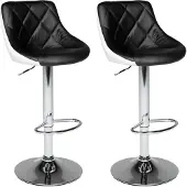 Happy Garden Lot de 2 tabourets de bar noir et blanc JASPER