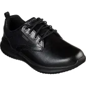 SKECHERS pour homme. 65693 Chaussures en cuir Delson Antigo noir (44), Plat, 1 à 3 cm, Lacets, Casuel
