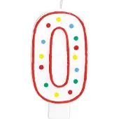 Amscan Bougie 0 - 13,3 Cm - Blanc Et Pois
