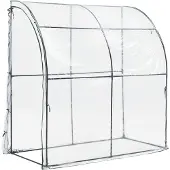 En.casa Serre murale Juta 100x200x215cm Serre en film plastique PVC Transparent