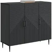 vidaXL Buffet noir 89 x 34,5 x 80 cm en aggloméré