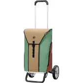 Andersen Shopper Valisette 'Alu Star' beige / vert / rouge