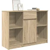 vidaXL Sideboard avec tiroir Chêne Sonoma 101x35x76 cm Bois composite