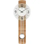 AMS 7263 Horloge murale à quartz avec pendule Bois plaqué cur d'hêtre Horloge à pendule