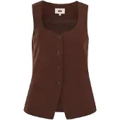 We fashion Gilet de costume brun foncé