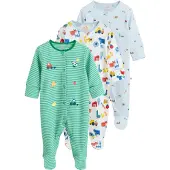 Next Barboteuse / body bleu pastel / jaune / vert / blanc