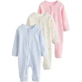 Next Pyjama beige / bleu clair / rose clair / blanc