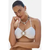 Love & roses Hauts de bikini blanc cassé