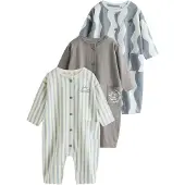 Next Barboteuse / body bleu fumé / taupe / vert pastel / blanc