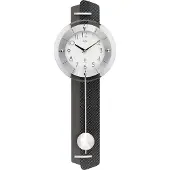 AMS 5264 Horloge murale radiofréquence avec pendule optique carbone Horloge à pendule avec verre