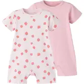 TWO SOON Pyjama vert / rose / rose pastel / grenadine