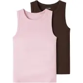 TWO SOON Maillot de corps brun foncé / rose