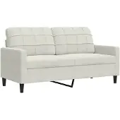 vidaXL Canapé 2 places crème 140 cm velours