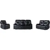 Beliani Ensemble Canapés Et Fauteuil En Cuir Pu Noir 6 Places Bergen