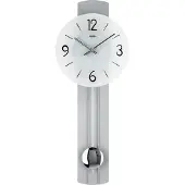 AMS 7275 Horloge murale à quartz avec pendule argenté applications chromées Horloge à pendule