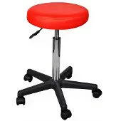 vidaXL Tabouret à roulettes réglable en hauteur rouge