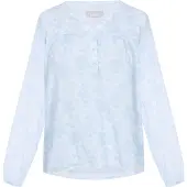 Usha Chemisier bleu clair / blanc