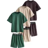 Next Pyjama beige / vert / aubergine / blanc