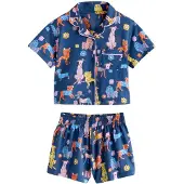 Next Pyjama bleu marine / jaune / lilas / orange foncé