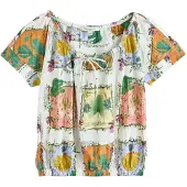 Next T-shirt moutarde / vert / orange / blanc