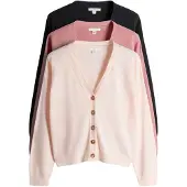 The Set Cardigan rosé / rose pastel / noir
