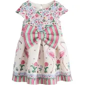 Next Robe bleu clair / vert / rose / blanc