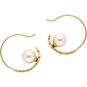 IZIA Boucles d'oreilles or / vert / blanc perle