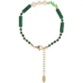 Usha Bracelet or / émeraude / blanc perle