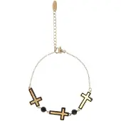 MyMo ROCKS Bracelet jaune / or / noir / blanc