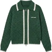 Pegador Cardigan 'Bosa' vert foncé / blanc cassé
