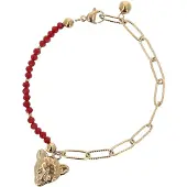 Usha Bracelet marron châtaigne / or