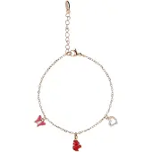 Mymo Bracelet or rose / rouge / transparent