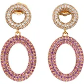 Usha Boucles d'oreilles or rose / violet / blanc