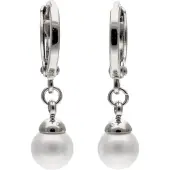 Mymo Boucles d'oreilles argent / blanc perle