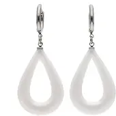 Usha WHITE LABEL Boucles d'oreilles argent / blanc
