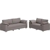 vidaXL Ensemble de canapé 2 pièces avec coussins tissu taupe