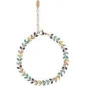 IZIA Bracelet bleu / jaune clair / or / violet