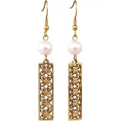 IZIA Boucles d'oreilles or / blanc perle