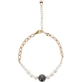 Usha Bracelet or rose / noir / blanc perle