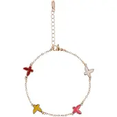 Mymo Bracelet jaune d'or / or / fuchsia / blanc